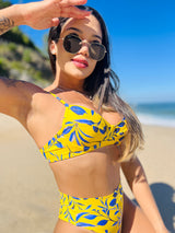 Conjunto Top Meia Taça + Calcinha Hot Pant Cavada Sheets Blue