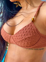 Conjunto Bronze Top Meia Taça + Calcinha Asa Delta Fina