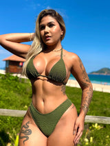 Conjunto Top Cortininha + Asa delta Olive Green