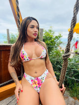 Calcinha Fio Duplo Flower Pink