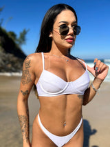 Top Meia Taça Branco Texturizado