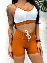 Short Lacinho Frontal Marrom Ferrugem