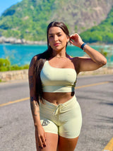 Conjunto Top Lua + Short Vanilla Cream