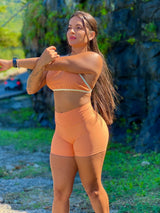 Conjunto Top Cléo + Short Solar Peach