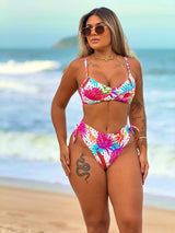 Conjunto Top Meia Taça + Calcinha Hot Lacinho Aloha