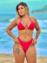Conjunto Top Cortininha + Calcinha Asa Delta summer red