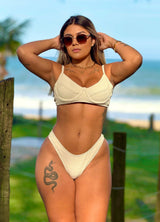Conjunto Top Meia Taça + Calcinha Asa Delta Brisa Natural