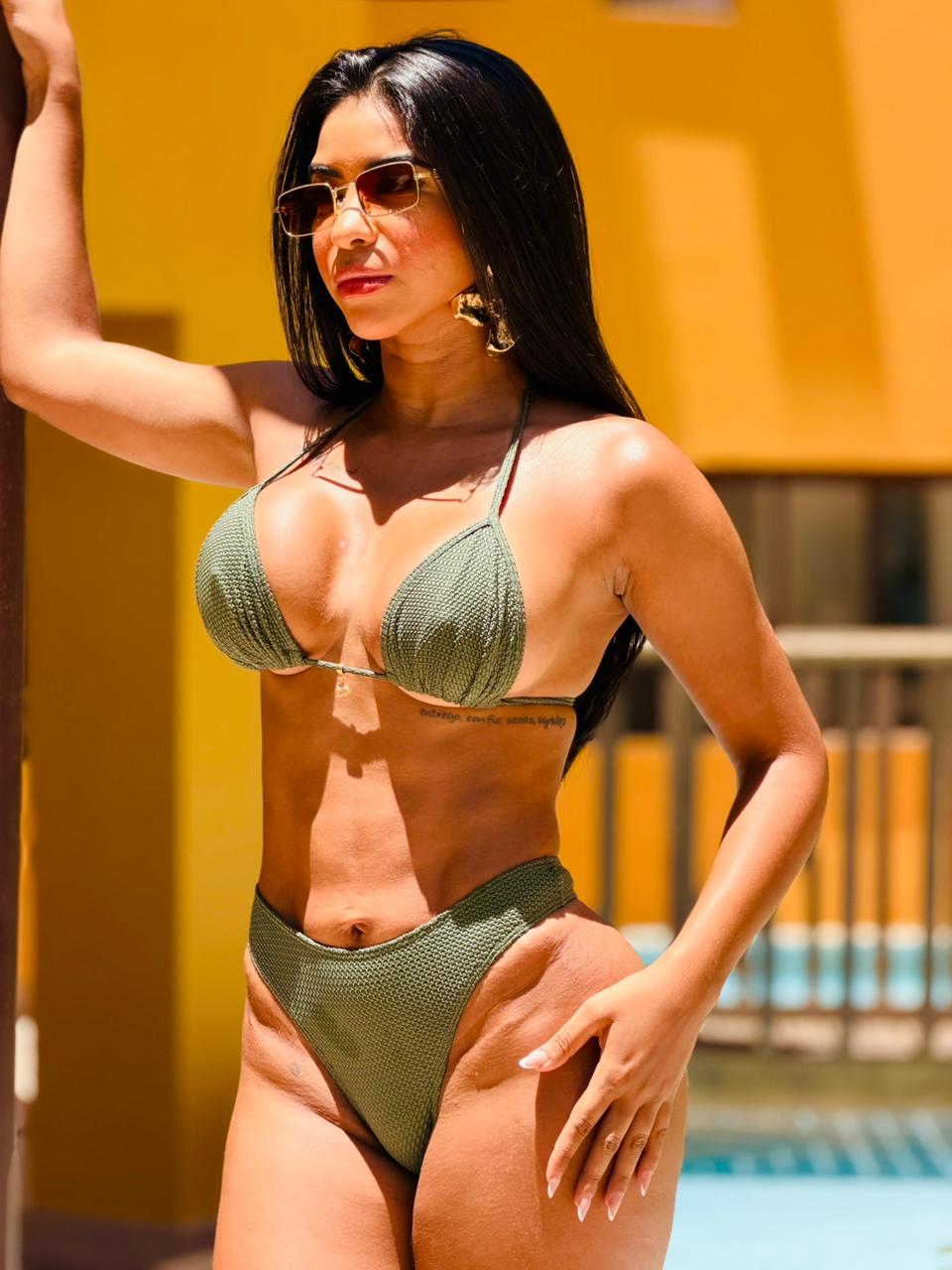 Conjunto Top Cortininha + Calcinha Asa Delta