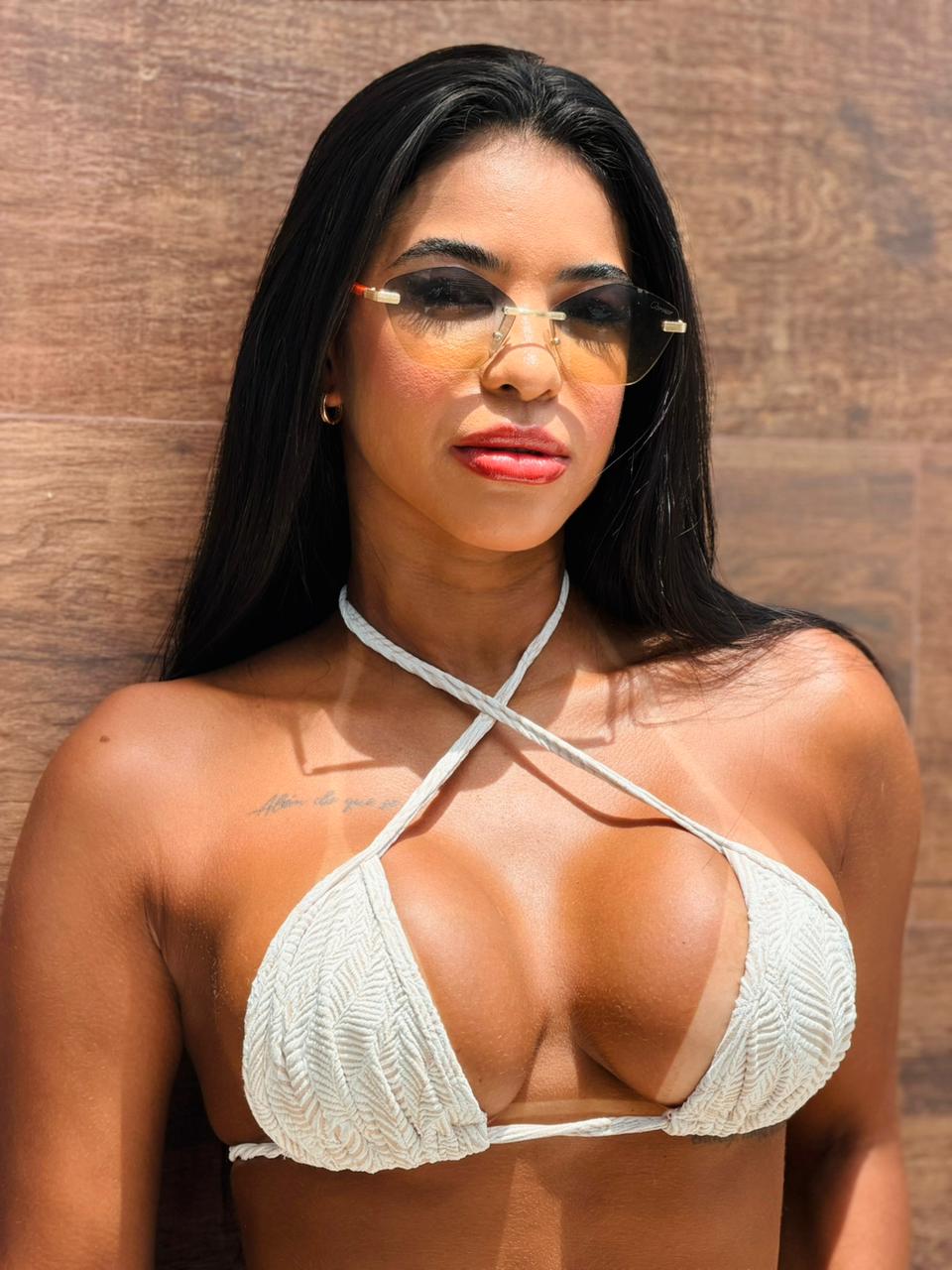 Conjunto Top Cortininha + Calcinha Asa Delta Canelado