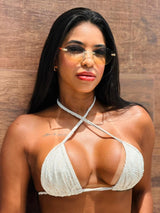 Conjunto Top Cortininha + Calcinha Asa Delta Canelado
