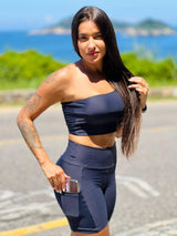 Conjunto Top Lua + Bermuda com Bolso