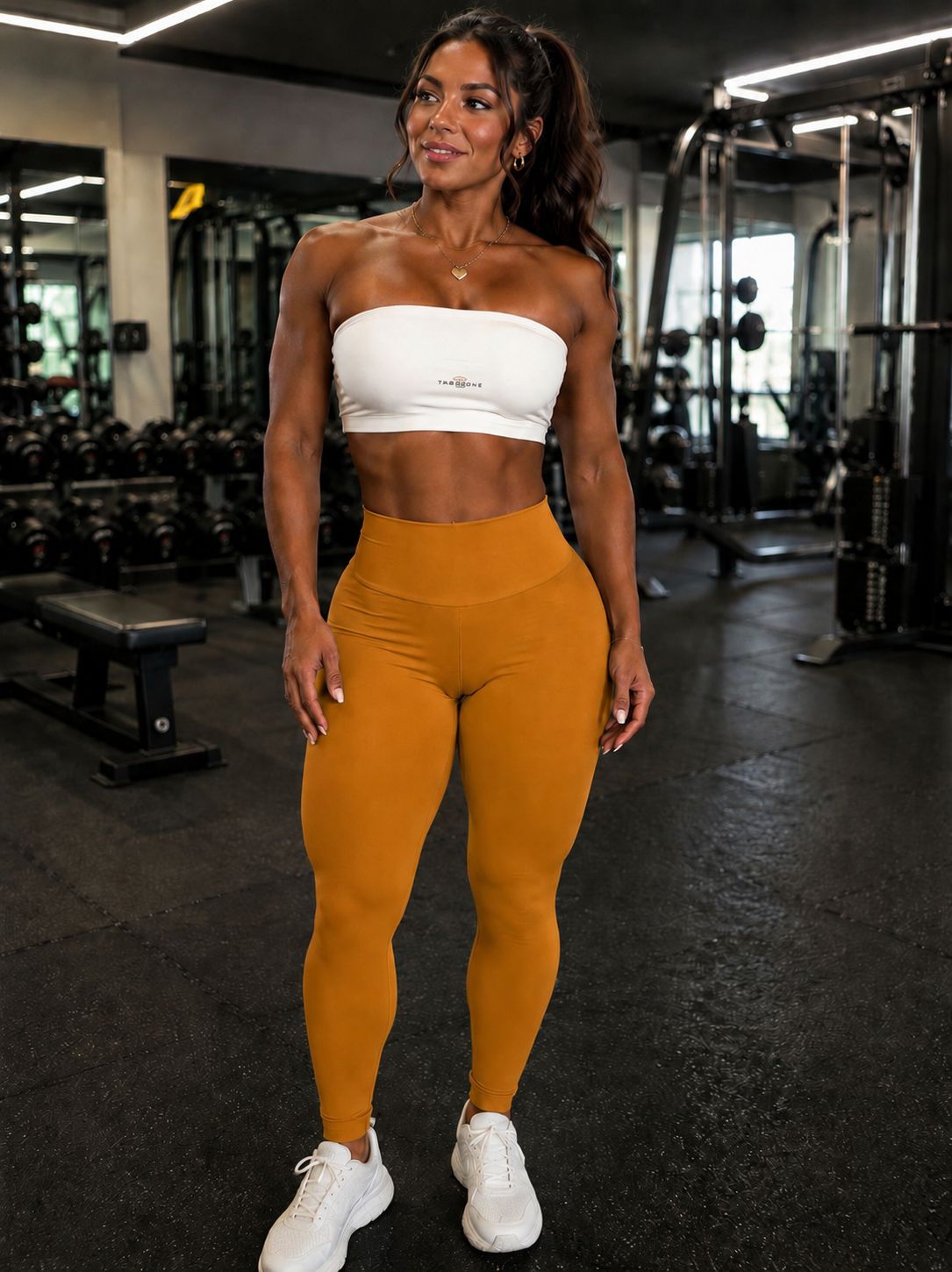 Conjunto Top Faixa + Calça Mostarda