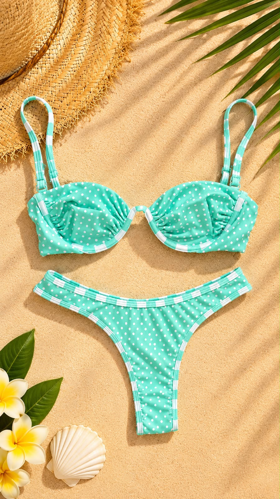 Conjunto Top Meia Taça Sereia + Calcinha Asa Delta