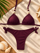 Conjunto Top Cortininha + Calcinha Fio Duplo Lacinho