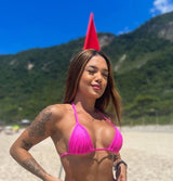 Top Cortininha Rosa Texturizado
