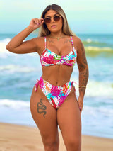 Conjunto Top Meia Taça + Calcinha Hot Lacinho Aloha