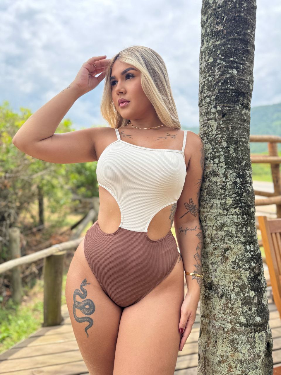 Maiô Jessy Dual Marrom c/ off